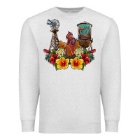 Oatmeal Heather farm life rooster Premium Sweatshirt - SublimationCraftShop