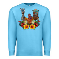 Ocean Blue farm life rooster Premium Sweatshirt - SublimationCraftShop