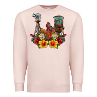 Pale Pink farm life rooster Premium Sweatshirt - SublimationCraftShop