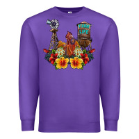 Purple farm life rooster Premium Sweatshirt - SublimationCraftShop