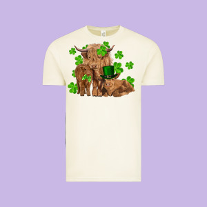 St Patricks Day Cow Family Vintage Tee Designed By Ranaportraitstore