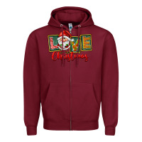 Burgundy Love Christmas Gnome Santa Zipper Hoodie - FaDigitalArtStudio