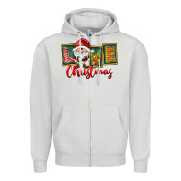 Dove Grey Love Christmas Gnome Santa Zipper Hoodie - FaDigitalArtStudio