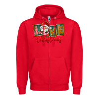 Red Love Christmas Gnome Santa Zipper Hoodie - FaDigitalArtStudio