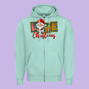 Love Christmas Gnome Santa Zipper Hoodie Designed By Fadigitalartstudio