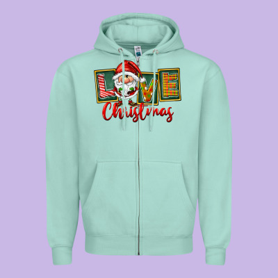 Love Christmas Gnome Santa Zipper Hoodie Designed By Fadigitalartstudio