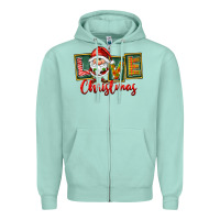 Seafoam Love Christmas Gnome Santa Zipper Hoodie - FaDigitalArtStudio