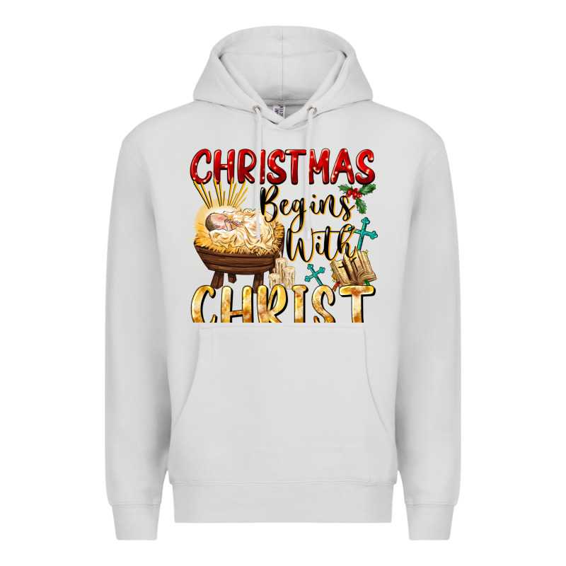 Christmas Begins With Christ Premium Hoodie by FaDigitalArtStudio | Teevron
