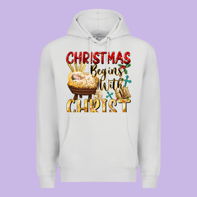 Christmas Begins With Christ Premium Hoodie Designed By Fadigitalartstudio