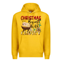 Lemon christmas begins with christ Premium Hoodie - FaDigitalArtStudio