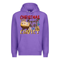 Purple christmas begins with christ Premium Hoodie - FaDigitalArtStudio