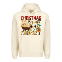 Sandshell christmas begins with christ Premium Hoodie - FaDigitalArtStudio