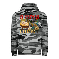 Slate Camo christmas begins with christ Premium Hoodie - FaDigitalArtStudio