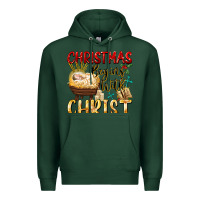 Sports Green christmas begins with christ Premium Hoodie - FaDigitalArtStudio
