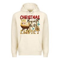 Tofu christmas begins with christ Premium Hoodie - FaDigitalArtStudio