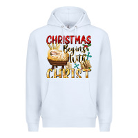White christmas begins with christ Premium Hoodie - FaDigitalArtStudio