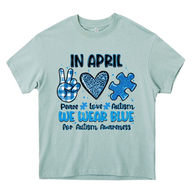 In April We Wear Blue Heavy Core Tee by JahusDesignShop | Teevron