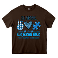Chocolate Brown in april we wear blue Heavy Core Tee - JahusDesignShop