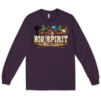 Plum Small town big spirit Baseball Long Sleeve Tee - HowdyJamesFarm