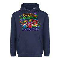 Navy love gnome no bounds Heavyweight Hoodie - CowhideDigitalArt