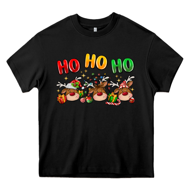 Ho Ho Ho Reindeer Heavy Core Tee by MaliasSmallBusiness | Teevron