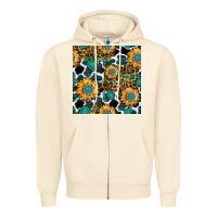 Sandshell gemstone sunflower leopard seamless pattern Zipper Hoodie - BundleAndBundleShop