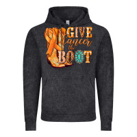 Vintage Black Give Cancer the boot Kidney Cancer orange ribbon Vintage Hoodie - NancyCooperArtShop