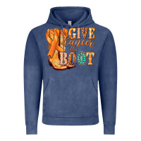 Vintage Denim Give Cancer the boot Kidney Cancer orange ribbon Vintage Hoodie - NancyCooperArtShop