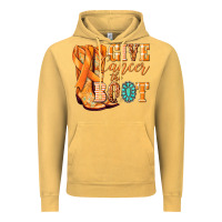 Vintage Mustard Give Cancer the boot Kidney Cancer orange ribbon Vintage Hoodie - NancyCooperArtShop