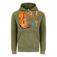 Vintage Olive Give Cancer the boot Kidney Cancer orange ribbon Vintage Hoodie - NancyCooperArtShop