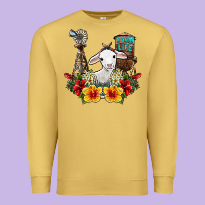 Farm Life Sheep Premium Sweatshirt Designed By Sublimationcraftshop