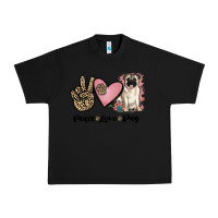 Black peace love pug Urban Heavy Tee - JahusDesignShop