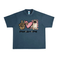 Midnight Navy peace love pug Urban Heavy Tee - JahusDesignShop