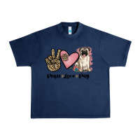 Navy peace love pug Urban Heavy Tee - JahusDesignShop