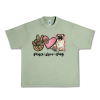 Oil Green peace love pug Urban Heavy Tee - JahusDesignShop