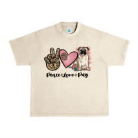 Sandshell peace love pug Urban Heavy Tee - JahusDesignShop