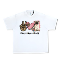White peace love pug Urban Heavy Tee - JahusDesignShop