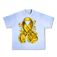 Grape Ice Childhood Cancer yellow ribbon with boxing gloves Urban Heavy Tee - NancyCooperArtShop