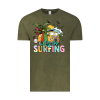 Vintage Olive Let's go surfing Vintage Tee - NancyCooperArtShop