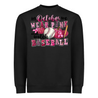 Black In October We Wear Pink And Watch Baseball Heavyweight Sweatshirt - FaDigitalArtStudio