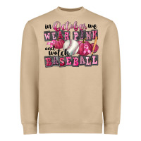 Mushroom In October We Wear Pink And Watch Baseball Heavyweight Sweatshirt - FaDigitalArtStudio
