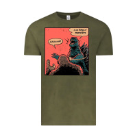 Vintage Olive i am king of monsters Vintage Tee - artisFamous