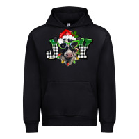 Black Christmas joy black and white cow Urban Hoodie - BarkalooDesign