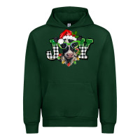 Forest Green Christmas joy black and white cow Urban Hoodie - BarkalooDesign