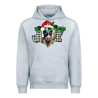 Heather Grey Christmas joy black and white cow Urban Hoodie - BarkalooDesign