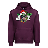 Mauve Wine Christmas joy black and white cow Urban Hoodie - BarkalooDesign