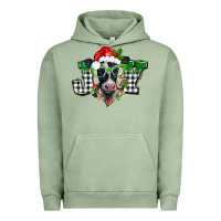 Pigment Oil Green Christmas joy black and white cow Urban Hoodie - BarkalooDesign