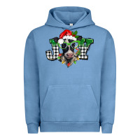 Pigment Pebble Blue Christmas joy black and white cow Urban Hoodie - BarkalooDesign