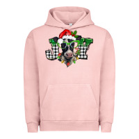 Pigment Salmon Christmas joy black and white cow Urban Hoodie - BarkalooDesign