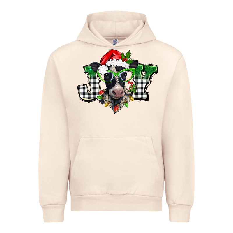 Christmas Joy Black And White Cow Urban Hoodie by BarkalooDesign | Teevron